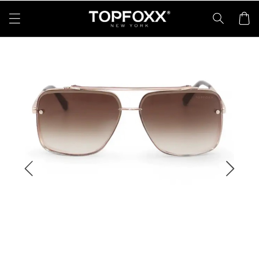 Topfoxx Gold Frame Sunglasses with Brown Gradient Lenses